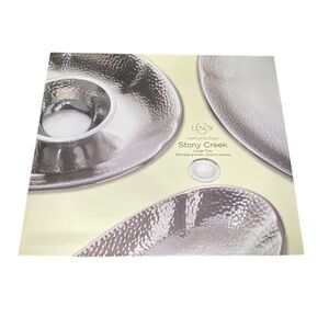 New LENOX Stony Creek Large 21” Sliver Aluminum Tray Plate